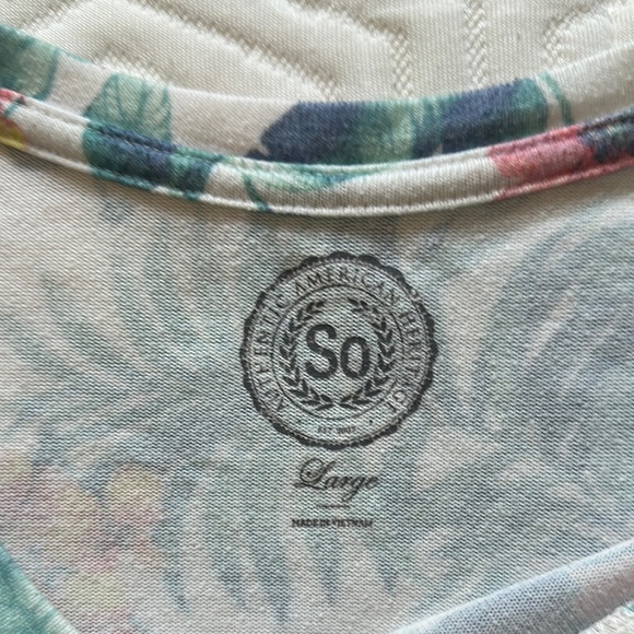 SO Tropical Print Sweatshirt Women’s Size Large - Picture 2 of 5